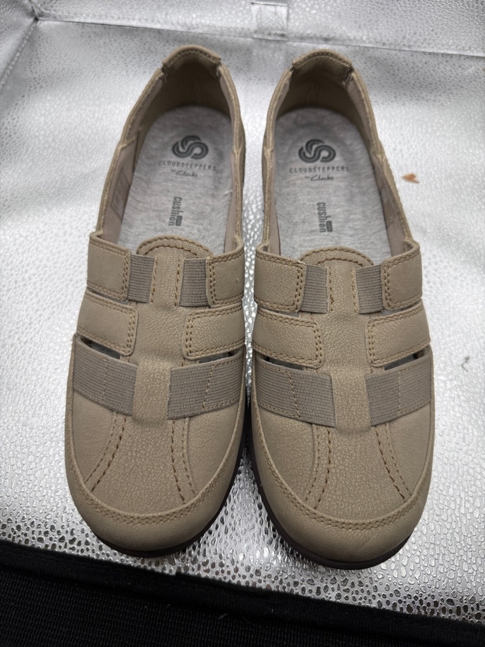 Cloudsteppers by Clarks Women's Beige Slip-On Loafers